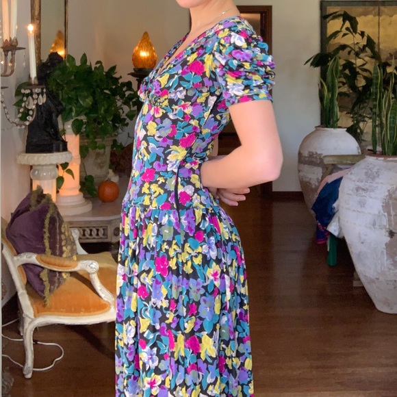 1930s patterned dress - Picture 4 of 4